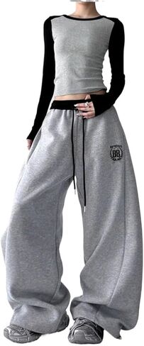 Women Baggy Wide Leg Sweatpants Y2k Loose Long Pants with Pockets in Saudi Arabia