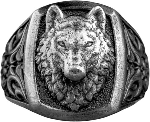 Unique Alpha Wolf Men Signet Silver men Ring, Handmade Wildlife Jewelry, Silver Cool men Ring Jewelry, Lover Gift, Wolf ring, Gift For Boyfriend in Saudi Arabia