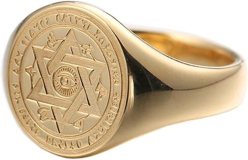 Adjustable Men's Solid Stainless Steel Evil Eyes Star of David Ring in Kuwait