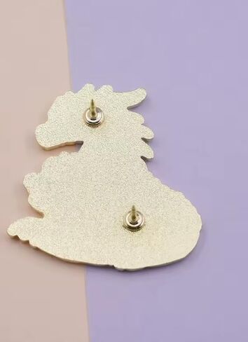 Dragon Reading Book Enamel Pin, Black and Gold Fantasy Lapel Pin, 4cm x 3.77cm, 1.5 inches in Saudi Arabia