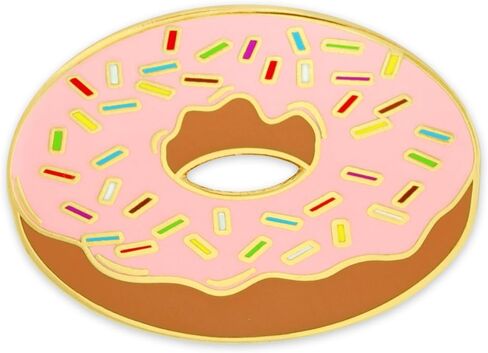 PinMart Donut with Sprinkles Enamel Lapel Pin in Kuwait