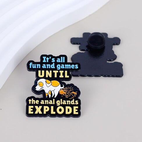 Vet Tech Enamel Pin, It’s All Fun And Games Until The Anal Glands Explode Dog Badge Brooch, Funny Gift For Veterinarian Veterinary Student, Vet Life Brooches, Sarcastic Animal Decorative Pin Jewelry Accessories in Kuwait