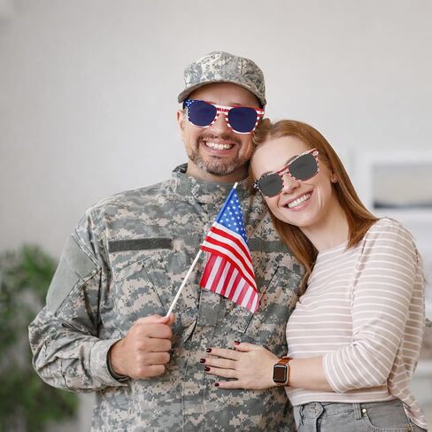 American Flag Sunglasses, 4th of July Accessories for women, USA Patriotic Sunglasses Bulk for Men in Kuwait