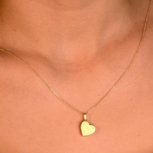 Solid Gold Heart 14K - Cremation Jewelry for Ashes Holder Memorial Heart Urn Necklace, Keepsake Jewelry - Human Ashes Cremation Pendant, 14K - L, Just in Saudi Arabia