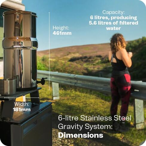 British Berkefeld Doulton 3.17 Gallon W9361137 Countertop Gravity-Fed Water Filtration System Using Ultra Sterasyl Ceramic Filter Candles in Kuwait