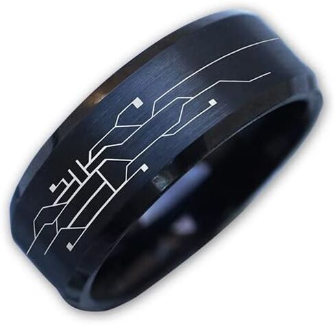 Geek Wedding Ring, Circuit board ring, Programmer gift, Computer Nerd Jewelry, Cyberpunk wedding ring, Pi Ring, Programmer Wedding Ring in Saudi Arabia