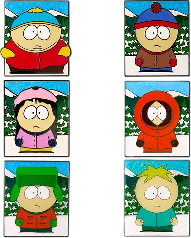 سلسلة South Park Character Portraits Mystery Enamel Pin Blind Box Series، Cartman، Kenny، Kyle، Stan، Butters، أو Wendy in Kuwait