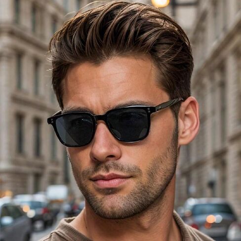 1 Pair of Men's Square Plastic Frame Classic Fashion Sunglasses, Suitable for Outdoor Daily Travel and Beach Vacation in Kuwait