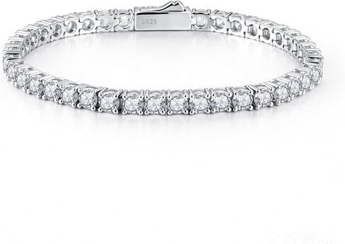 IMOLOVE 3-4mm Moissanite Tennis Bracelet for Women Wedding Bracelets for Brides Stacking Dainty Bracelets in Sterling Silver with 18K White Gold Plated in Kuwait