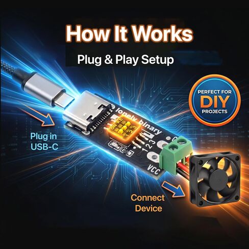 Lonely Binary 12-Pack USB-C PD Trigger 100W Decoy DIP 5-20V Screw Terminal | PD 3.0/QC, fixed 5V/9V/12V/15V/20V via DIP switch; screw terminals; breadboard pins; for Arduino, ESP32; laptop, router, LED in Saudi Arabia
