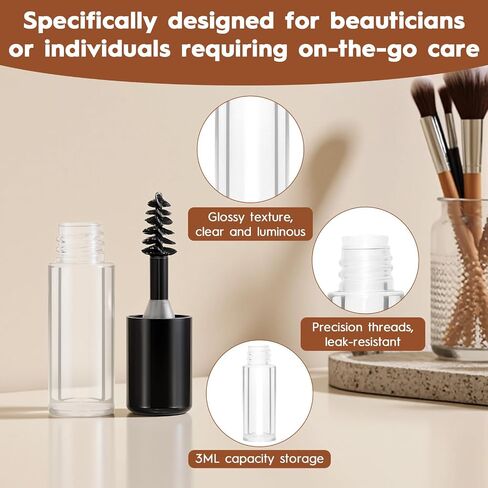 36 Pcs Empty Mascara Tubes with Wand (3ml), Refillable Eyelash Brow Tint Tubes, Travel Size Containers for Lash/Brow Oil, Eyebrow Shaping, Perm Aftercare in Saudi Arabia