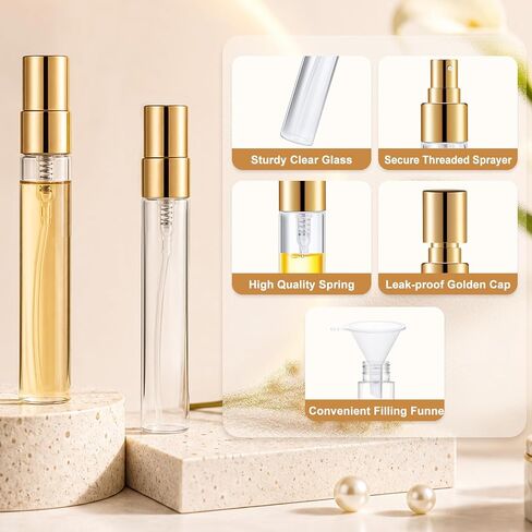Mini Glass Spray Bottle 50pcs 5ml Clear Spray Bottle Empty, Fine Mist Refillable Mini Perfume Spray Bottle, Perfume Atomizer, Travel Spray Bottle For Hair, Small Empty Sample Containers Portable in Saudi Arabia