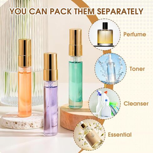 Mini Glass Spray Bottle 50pcs 5ml Clear Spray Bottle Empty, Fine Mist Refillable Mini Perfume Spray Bottle, Perfume Atomizer, Travel Spray Bottle For Hair, Small Empty Sample Containers Portable in Saudi Arabia