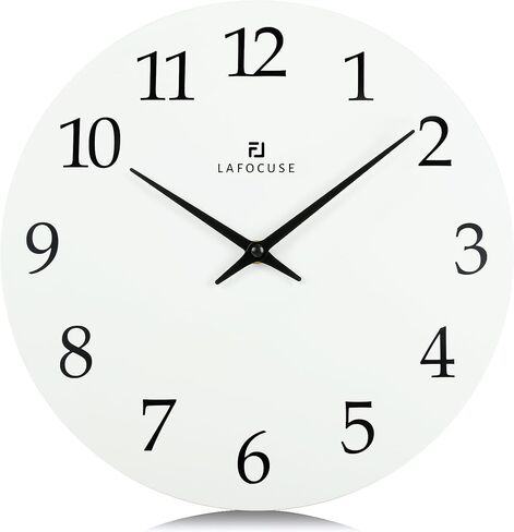 Lafocuse 12 Inch Modern Simple Navy Blue Wall Clock Battery Operated Silent Non-Ticking, Wooden Minimalist Wall Clock for Living Room Decor Kitchen Bedroom Office in Kuwait