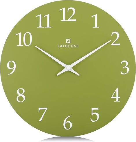 Lafocuse 12 Inch Modern Simple Navy Blue Wall Clock Battery Operated Silent Non-Ticking, Wooden Minimalist Wall Clock for Living Room Decor Kitchen Bedroom Office in Kuwait
