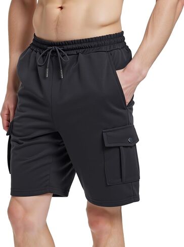 Men's Cargo Shorts with 4 Pockets Athletic Gym Drawstring Elastic Waistband Casual Summer Shorts for Men S-3XL in Saudi Arabia