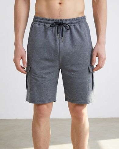 Men's Cargo Shorts with 4 Pockets Athletic Gym Drawstring Elastic Waistband Casual Summer Shorts for Men S-3XL in Kuwait