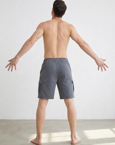 Men's Cargo Shorts with 4 Pockets Athletic Gym Drawstring Elastic Waistband Casual Summer Shorts for Men S-3XL in Kuwait