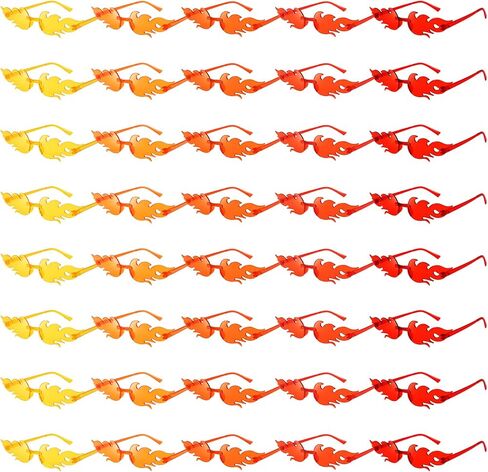 40 Pack Fire Flame Sunglasses for Women Men Rimless Fire Flame Glasses Wave Disco Party Glasses in Saudi Arabia