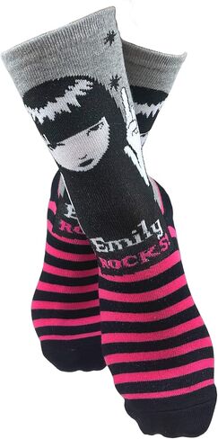 Emily the Strange Women's Fun Colorful Fashion Crew Socks Gift Box in Saudi Arabia