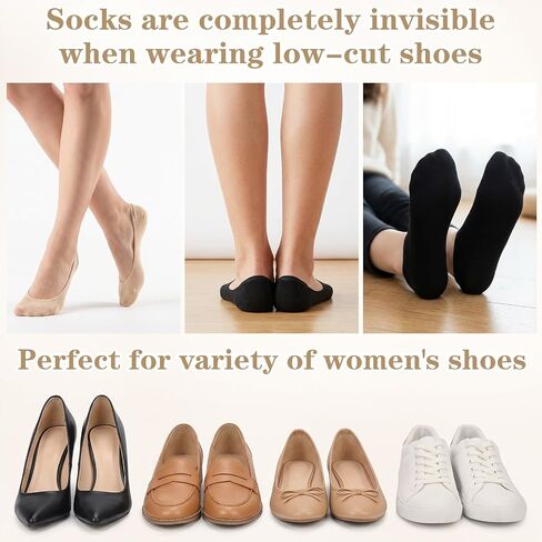 6 Pairs No Show Socks Womens, Non Slip Thin Ultra Boat Mesh Liner Ultra Low for Women Flats Sneaker Heels in Saudi Arabia