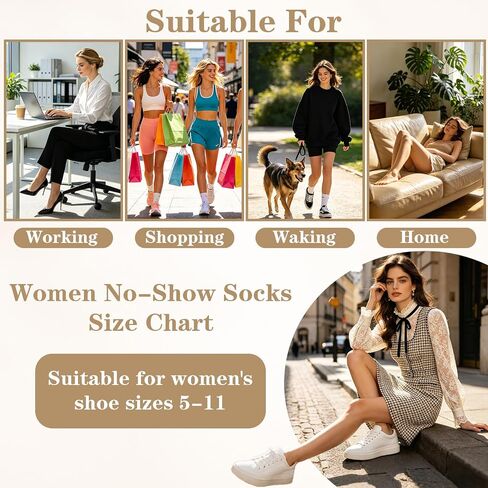 6 Pairs No Show Socks Womens, Non Slip Thin Ultra Boat Mesh Liner Ultra Low for Women Flats Sneaker Heels in Saudi Arabia