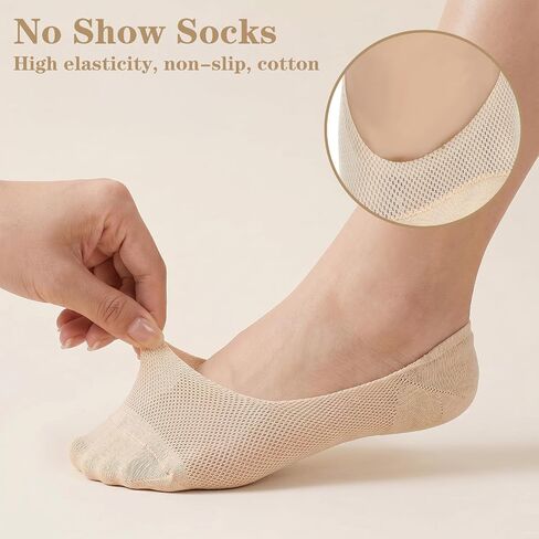 6 Pairs No Show Socks Womens, Non Slip Thin Ultra Boat Mesh Liner Ultra Low for Women Flats Sneaker Heels in Saudi Arabia