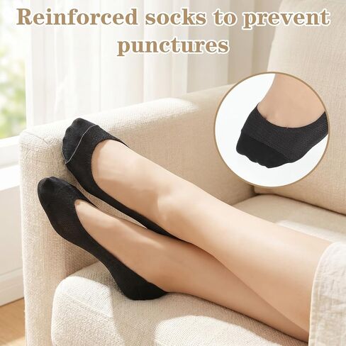 6 Pairs No Show Socks Womens, Non Slip Thin Ultra Boat Mesh Liner Ultra Low for Women Flats Sneaker Heels in Saudi Arabia