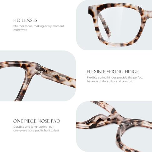 Reading Glasses for Women Men - Blue Light Blocking Magnifying Readers, Square Anti-Glare Computer Eyeglasses(Clear MIX4, 2.0X) in Saudi Arabia