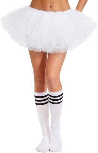 تنورة Zando Tutu للنساء البالغات مع جوارب أنبوبية 5 طبقات لحفلات الهالوين والجري المرنة من التول والرقص والباليه in Kuwait