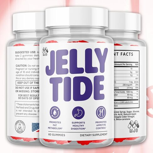 Jelly Tide Gummies, Official Jellytide Weight Management Gummys with Natural Ingredients, Jellytide Advanced Health & Wellness Gummys with Maximum Strength Active Lifestyle Multivitamins (60 Gummies) in Saudi Arabia