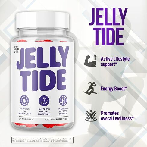 Jelly Tide Gummies, Official Jellytide Weight Management Gummys with Natural Ingredients, Jellytide Advanced Health & Wellness Gummys with Maximum Strength Active Lifestyle Multivitamins (60 Gummies) in Saudi Arabia