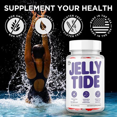 Jelly Tide Gummies, Official Jellytide Weight Management Gummys with Natural Ingredients, Jellytide Advanced Health & Wellness Gummys with Maximum Strength Active Lifestyle Multivitamins (60 Gummies) in Saudi Arabia