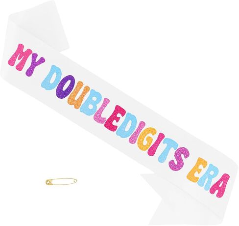 in My Double Digits Era Sash Colorful Birthday Sash for 10th Birthday Party 10th Birthday Decorations for Girl Party Favor Supplies in Saudi Arabia