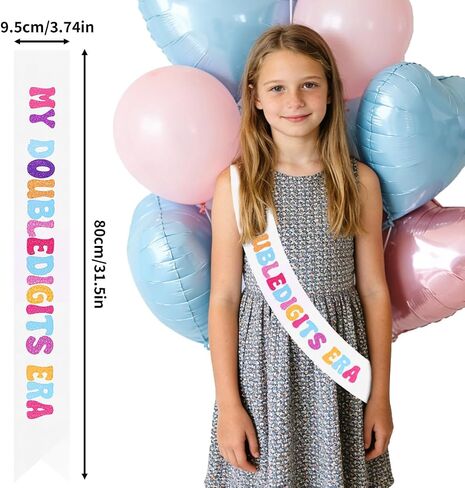 in My Double Digits Era Sash Colorful Birthday Sash for 10th Birthday Party 10th Birthday Decorations for Girl Party Favor Supplies in Saudi Arabia