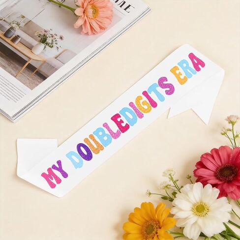 in My Double Digits Era Sash Colorful Birthday Sash for 10th Birthday Party 10th Birthday Decorations for Girl Party Favor Supplies in Saudi Arabia