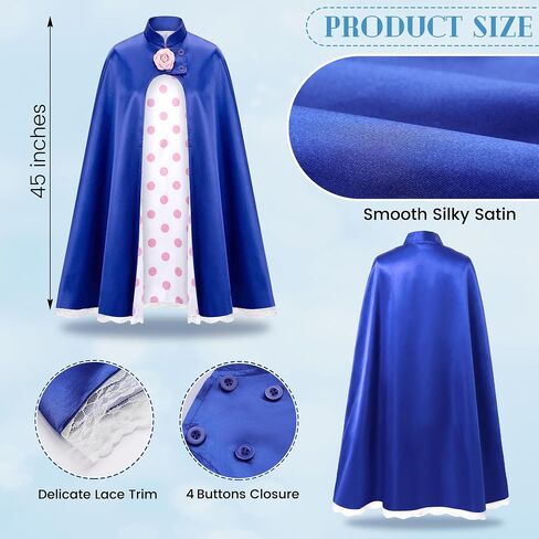5 Pcs Shepherdess Costume Women Adult Shepherd Staff Hook Bowtie Cape Bow Hair Clip Brooch Halloween Costume Cosplay Outfit in Saudi Arabia