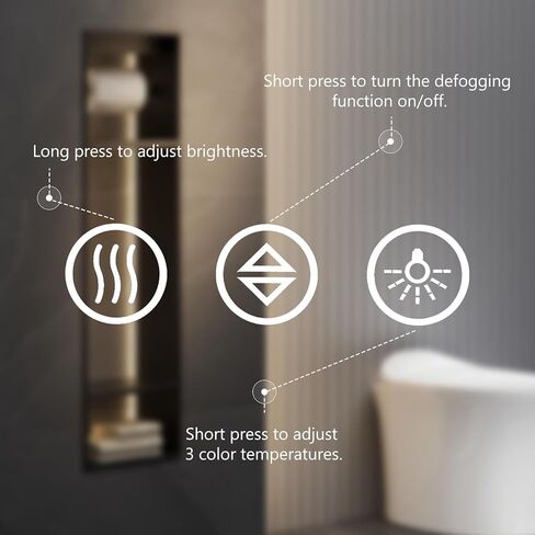 NEWBULIG 28"x 36" LED Bathroom Mirror with Lights, Anti-Fog | Lighted Bathroom Vanity Mirror for Wall, Memory Function, Dimmable, Tempered Glass, Shatter-Proof in Saudi Arabia