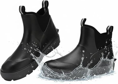 Simcat Men's Deck Boots, Waterproof Fishing Ankle Rain Boots, Outdoor Rubber Garde Anti-Sli Boots High-Performance Shoes for Farming in Saudi Arabia