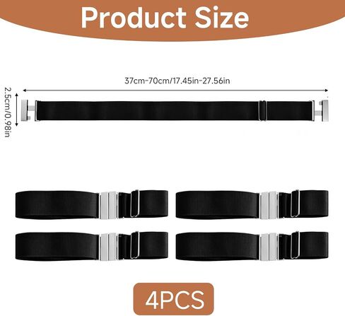 4 Pack Black Women's Garter Thigh Belt, Plus Size Adjustable Elastic Leg Garter Belt with Buckle for Thigh High Socks and Gothic Harness in Saudi Arabia