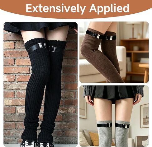 4 Pack Black Women's Garter Thigh Belt, Plus Size Adjustable Elastic Leg Garter Belt with Buckle for Thigh High Socks and Gothic Harness in Saudi Arabia