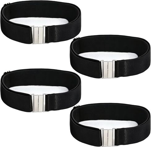 4 Pack Black Women's Garter Thigh Belt, Plus Size Adjustable Elastic Leg Garter Belt with Buckle for Thigh High Socks and Gothic Harness in Saudi Arabia