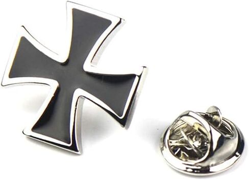 Knights Templar Black Cross Lapel Pin, Classic Symbol Design, Ideal for History Enthusiasts and Formal Attire in Saudi Arabia