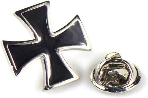 Knights Templar Black Cross Lapel Pin, Classic Symbol Design, Ideal for History Enthusiasts and Formal Attire in Saudi Arabia