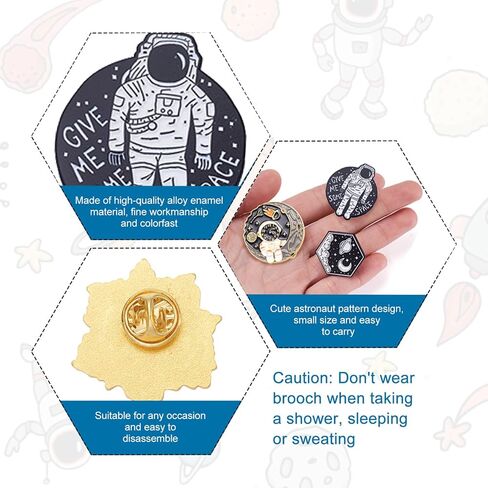 10Pcs Alloy Enamel Brooch Pins Astronaut Planet Theme 10 Styles Colorful Cartoon Whale Bottle Starry Sky Lapel Pins Badge for Backpacks Clothing in Saudi Arabia
