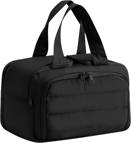 Travel Makeup Bag, Portable Travel Bag with Hanging Hook for Women, Waterproof and Hanging Toiletry Bags Travel Organizer Accessories for Travel Essentials,Black in Kuwait