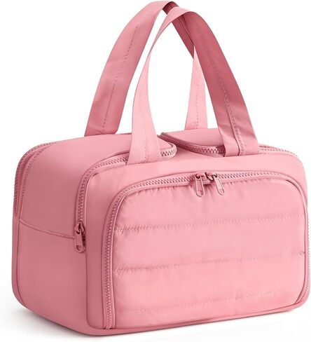 Travel Makeup Bag, Portable Travel Bag with Hanging Hook for Women, Waterproof and Hanging Toiletry Bags Travel Organizer Accessories for Travel Essentials,Black in Kuwait