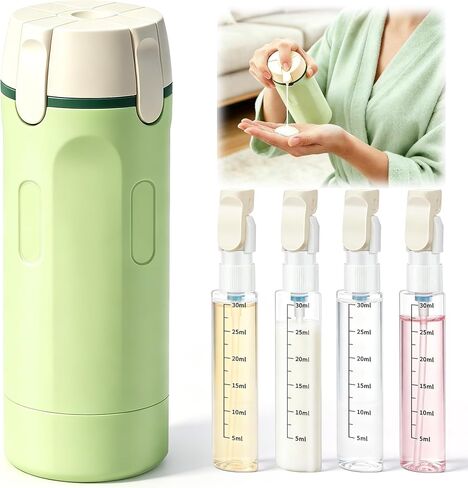 4 in 1 Travel Dispenser Bottle, 4 Pack 30ML Travel Bottles for Toiletries, 4 in 1 Travel Dispenser with Label, Leakproof & TSA Approved Portable Containers for Shampoo Lotion Conditioner Cream in Saudi Arabia