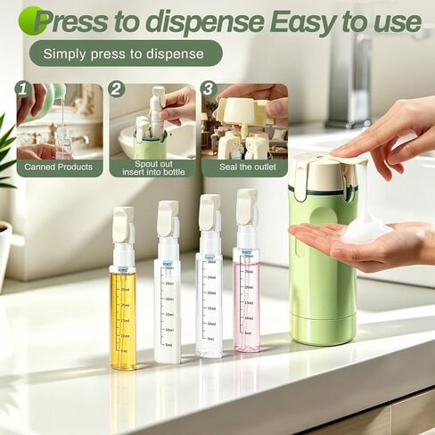 4 in 1 Travel Dispenser Bottle, 4 Pack 30ML Travel Bottles for Toiletries, 4 in 1 Travel Dispenser with Label, Leakproof & TSA Approved Portable Containers for Shampoo Lotion Conditioner Cream in Saudi Arabia