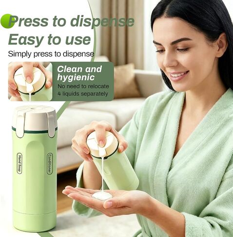 4 in 1 Travel Dispenser Bottle, 4 Pack 30ML Travel Bottles for Toiletries, 4 in 1 Travel Dispenser with Label, Leakproof & TSA Approved Portable Containers for Shampoo Lotion Conditioner Cream in Saudi Arabia